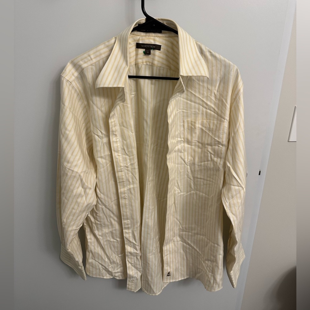 Yellow button down with strips. Nordstrom thick button down
